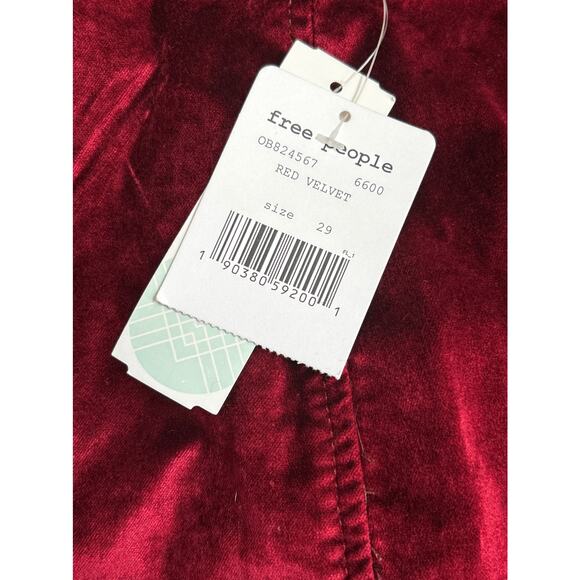 Free People Womens A-Line Short Red Velvet Stitch Fix Skirt Sz 29 NWT - Picture 3 of 8